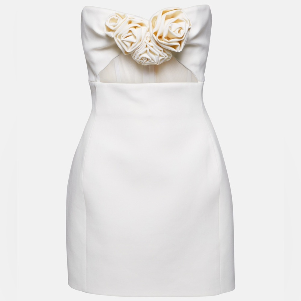 MAGDA BUTRYM
Floral-appliqué wool bustier dress